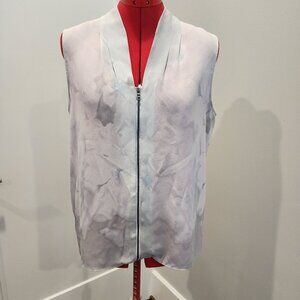 T Tahari sleeveless blouse w-zipper